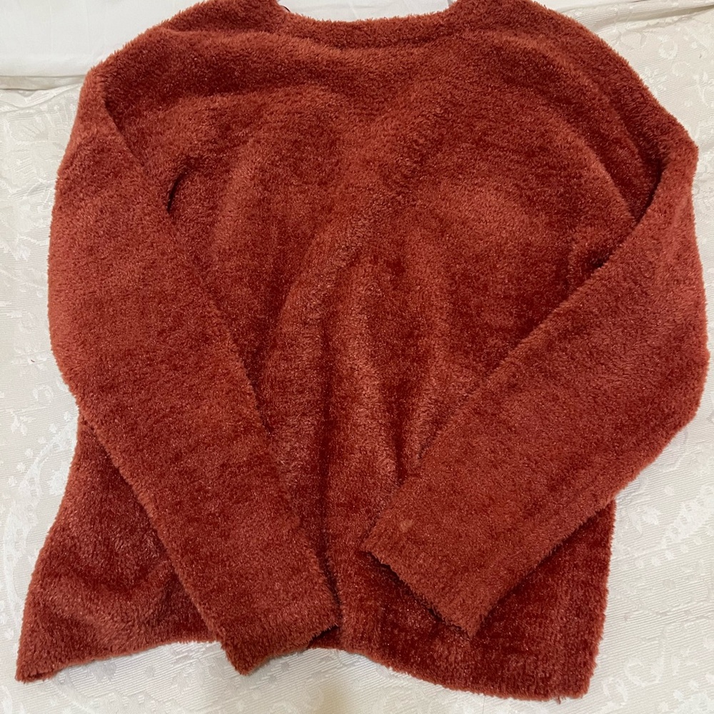 Rust Orange Button-Up Cardigan - Picture 2 of 2